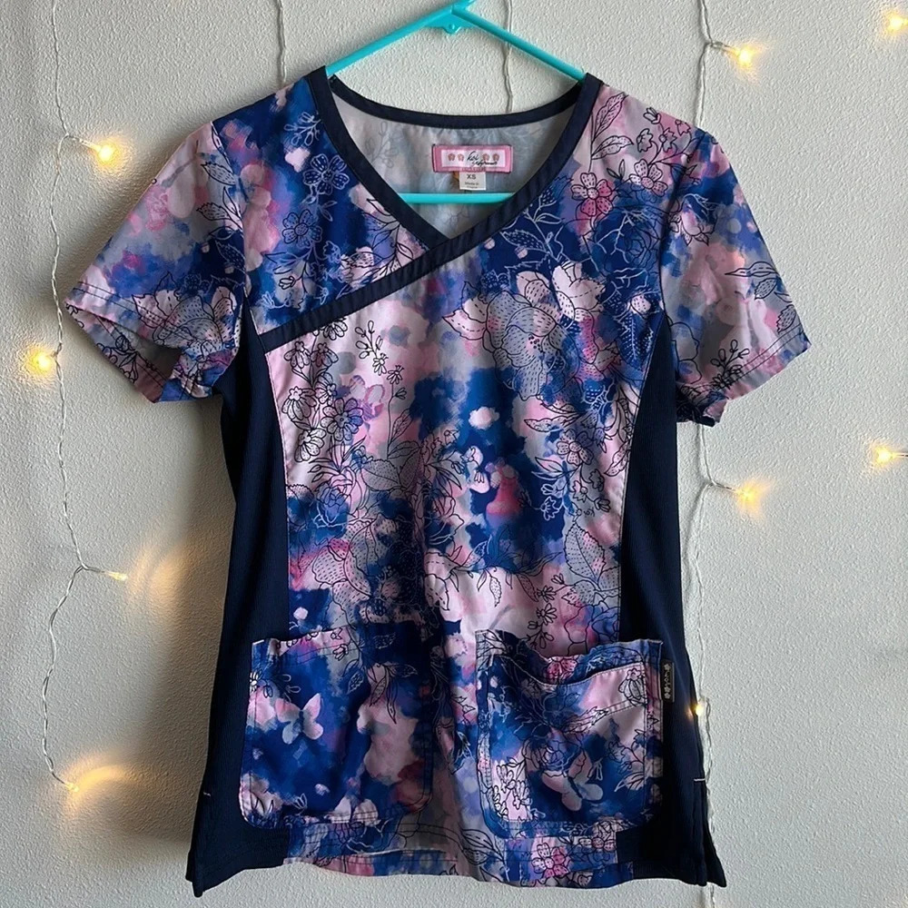 Koi Printed Scrub Top​​​​​